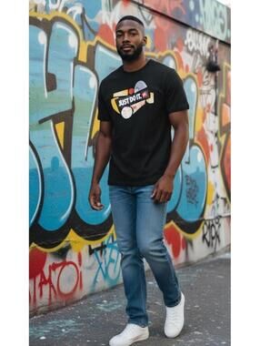 Nike Sportswear Men's T-Shirt Rhythm Just Do It Black  Size XL
